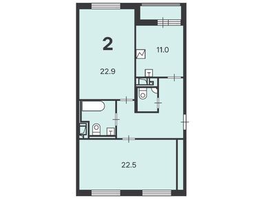 Планировки двухкомнатные в Жилой дом «Нижегородская ул., д. 74»