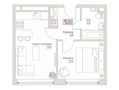1-комнатные 33.60 кв.м, «Влюберцы» (СЗ САС), 7 224 000 руб.