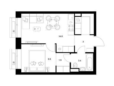 Планировки однокомнатные в Амурский парк