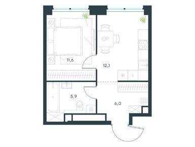 Планировки однокомнатные в Level Звенигородская