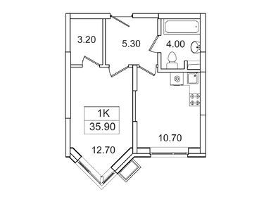Планировки однокомнатные в ЖК «Видный берег-2»