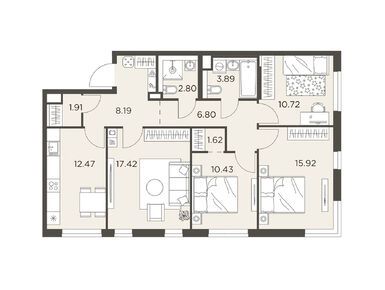 Планировки четырехкомнатные в ЖК «Одинград»