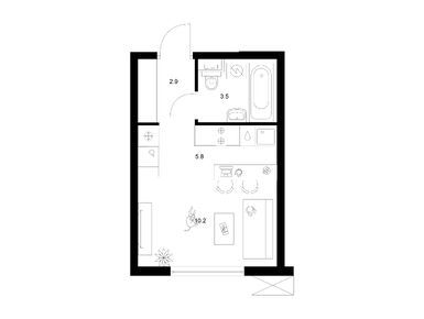 Студия 22.40 кв.м, Томилинский бульвар, 7 476 604 руб.