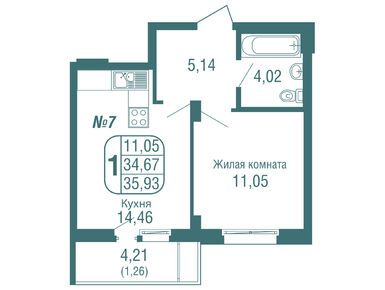 Студия 36.20 кв.м, ЖК «Одинбург», 8 370 000 руб.