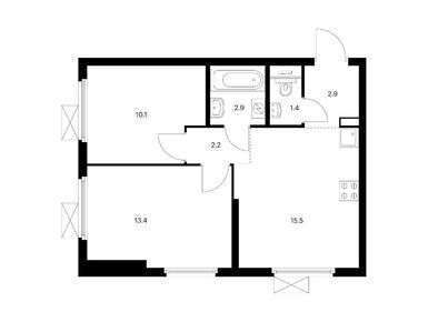 Планировки двухкомнатные в Сигнальный 16