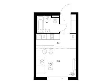 Студия 23.60 кв.м, Ярославский квартал, 7 384 440 руб.