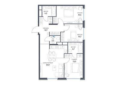 Планировки четырехкомнатные в ЖК «Сиреневый парк»