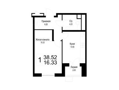 1-комнатная 39.80 кв.м, ЖК «Старт», 7 183 600 руб.