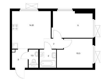 Планировки двухкомнатные в Первый Дубровский