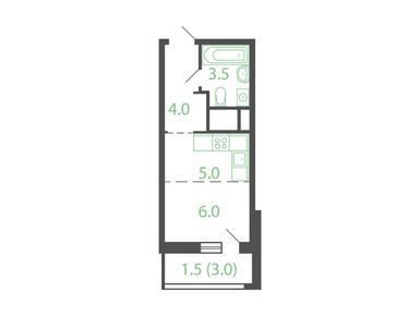 Планировки студии в Жилой квартал «Новые Котельники»