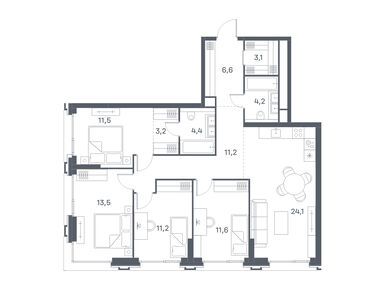 Планировки четырехкомнатные в ЖК Portland. Дом на берегу
