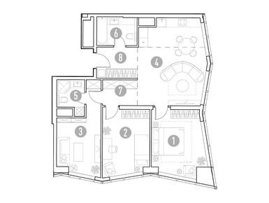 Планировки трехкомнатные в ЖК «UNO. Горбунова»