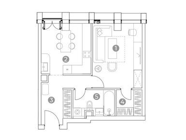 Планировки 1-к. апартаменты в Emotion (Эмоушен)