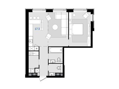 2-комнатная 61.30 кв.м, ЖК Crystal Трилогия (Кристалл Трилогия), 30 343 500 руб.