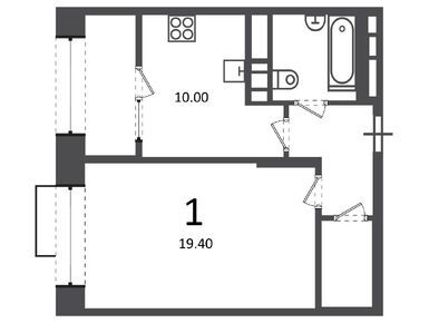 1-комнатная 40.60 кв.м, Жилой дом «Клинская ул., д. 2А», 17 216 369 руб.