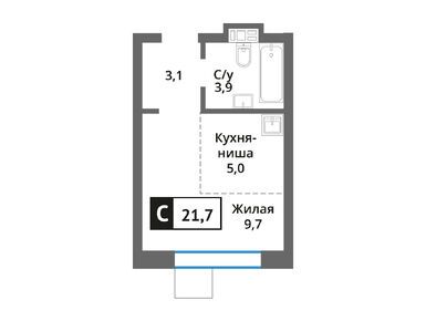 Студия 21.70 кв.м, Никольский квартал «Отрада», 5 034 942 руб.