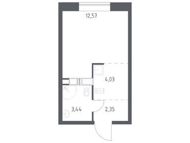 Планировки студии в ЖК «Цветочные поляны»