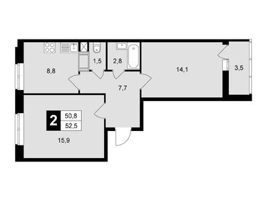 Планировки двухкомнатные в ЖК «Красная горка» (Подольск)
