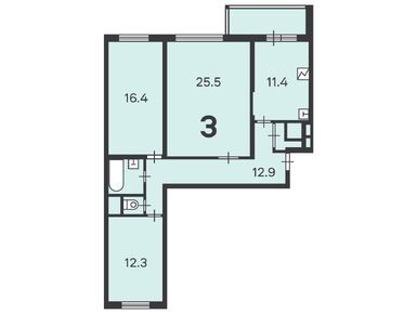 3-комнатная 83.80 кв.м, Жилой дом «Фрезер ш., д. 7/2», 23 841 100 руб.