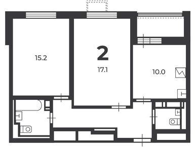 Планировки двухкомнатные в Жилой дом «Чечерский пр-д, д. 28, к. 1, 2»