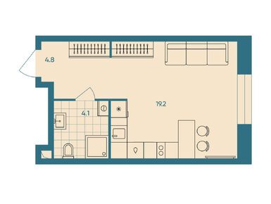 Планировки студии в ЖК ERA (ЭРА)
