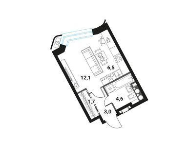 Планировки студии в ЖК «Интеллигент»