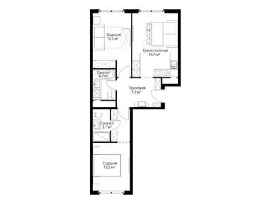 Планировки двухкомнатные в ЖК «У реки. Эко Видное 2.0»