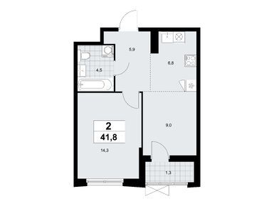 Планировки двухкомнатные в ЖК «Дзен-кварталы»