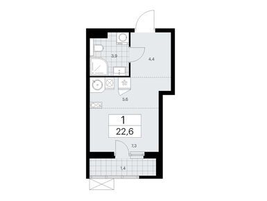 Студия 22.60 кв.м, ЖК «Бунинские кварталы», 9 315 494 руб.