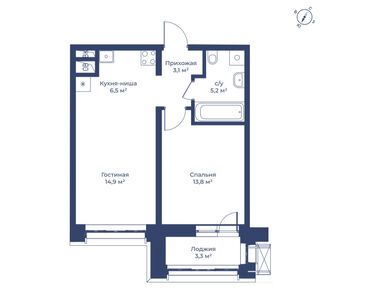 Планировки двухкомнатные в ЖК «Цветочный Город»