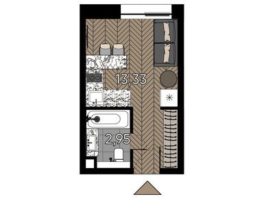 Планировки студии-апартаменты в «Зорге 9»