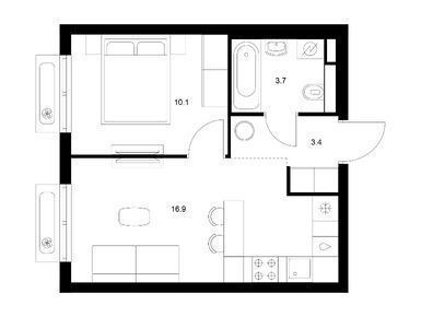 Планировки однокомнатные в Восточное Бутово