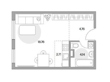 Студия 30.37 кв.м, ЖК «Аникеевский», 5 636 901 руб.