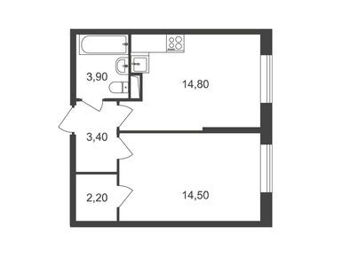 Планировки однокомнатные в ЖК «Квартал Некрасовка»