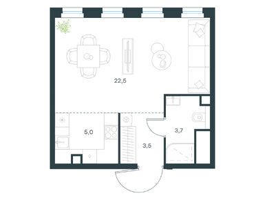1-комнатная 34.70 кв.м, Level Селигерская, 17 324 553 руб.