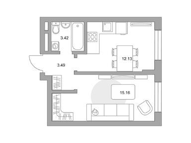 Планировки однокомнатные в ЖК «Живописный»
