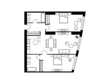 Планировки двухкомнатные в ЖК «Триколор»