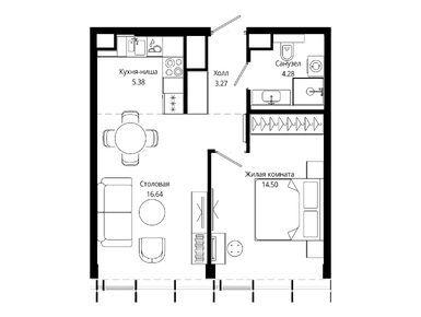 1-комнатная 44.00 кв.м, ЖК «Мод», 30 032 640 руб.