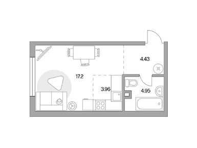 Студия 30.54 кв.м, ЖК «BeLuck Коломенское» (БиЛак Коломенское), 14 824 900 руб.