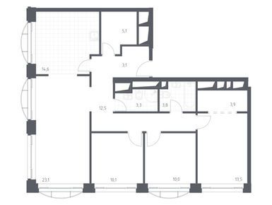 Планировки четырехкомнатные в МФК «Новоданиловская 8»