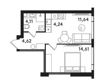 Планировки однокомнатные в ЖК Solos (Солос)