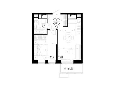 Планировки однокомнатные в ЖК «Союзный»