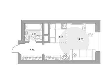 Студия 24.35 кв.м, ЖК «Ильинойс», 6 368 490 руб.