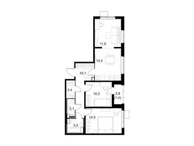 Планировки трехкомнатные в ЖК «1-й Южный» (Первый Южный)