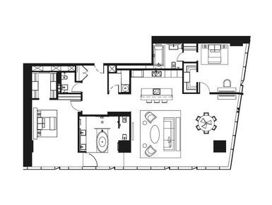Планировки 3-к. апартаменты в МФК «ОКО»