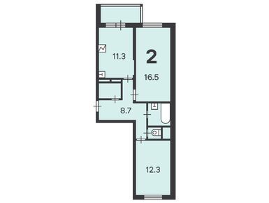 2-комнатная 55.30 кв.м, Жилой дом «Фрезер ш., д. 7/2», 17 231 480 руб.