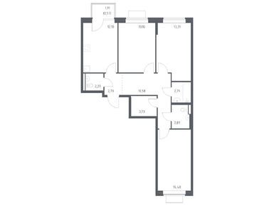 Планировки трехкомнатные в ЖК «Новое Видное»