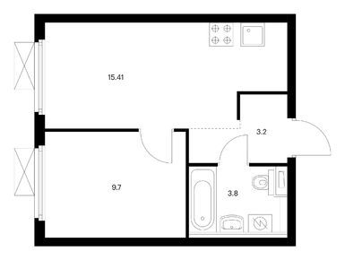 Планировки однокомнатные в Первый Дубровский