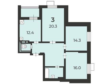 Планировки трехкомнатные в Жилой дом «Оренбургская ул., д. 30»