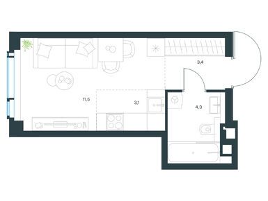 Планировки студии в Левел Мичуринский